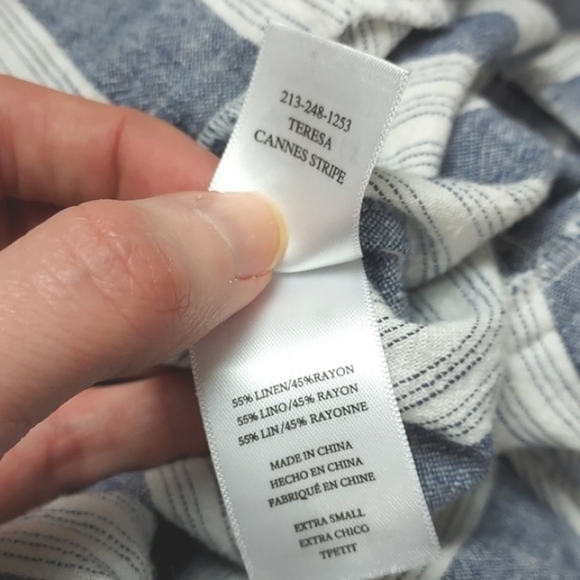 Rails Teresa Cannes Stripe Jumpsuit Linen Jumpsuit Blue White Size XS - Picture 12 of 16